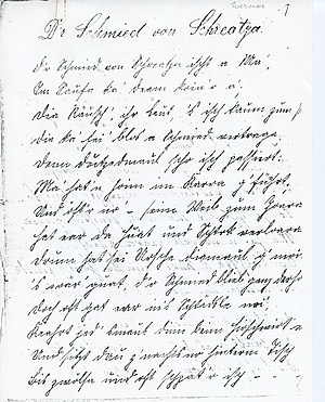 Gedicht "Schmied von Schreatza" (nach Adolf Paul, Günzburg)