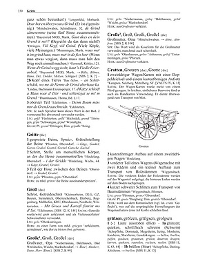 Beispielseite aus dem Dialektwörterbuch von Bayerisch-Schwaben